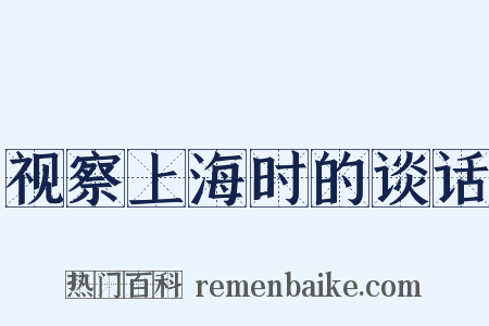 视察上海时的谈话是什么意思的图片